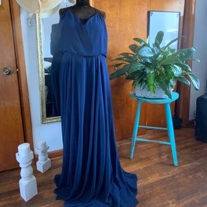 Navy Blue BHLDN bridesmaid dress